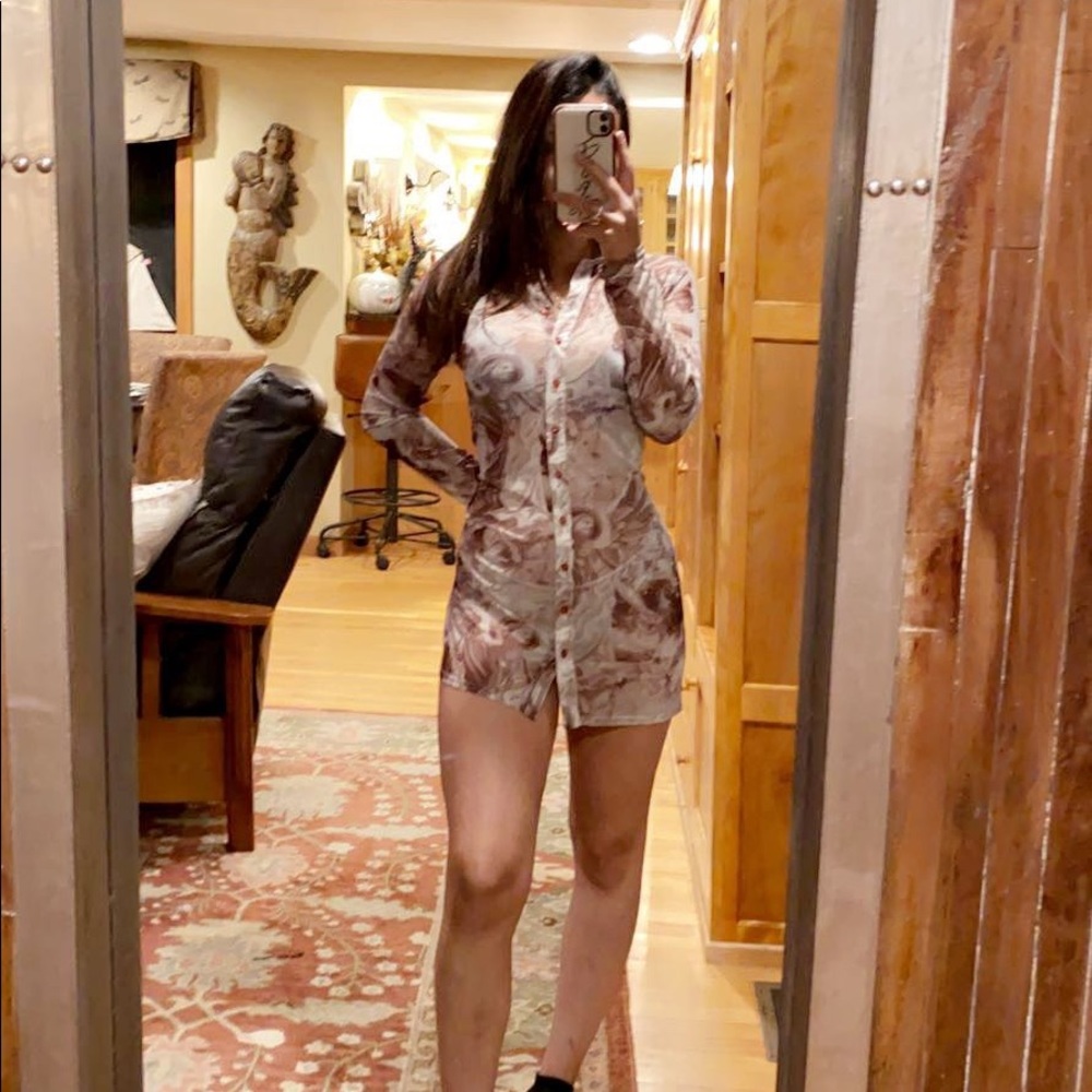 Urban outfitters mesh button up dress